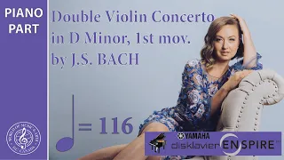 Double Violin Concerto in D Minor, 1st mov. by J.S. Bach (FAST - piano accompaniment)