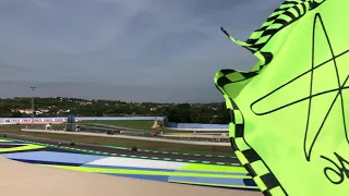 Rossi riding by and flags waving, Brutapela Gold, , Misano 2019 MotoGP