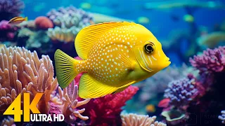 Aquarium 4K VIDEO (ULTRA HD) 🐠 Beautiful Coral Reef Fish - Relaxing Sleep Meditation Music #85