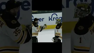 Linus Ullmark and Jeremy Swayman Goalie Celly Ritual! #shorts #hockey