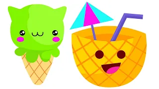 Joyful, Cute Drawing and Coloring Ice Cream for Kids and Toddlers