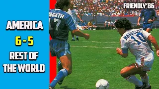 America vs  Rest of the World 6 - 5 highlight & All Goals 1986