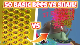 50 Basic Bees VS Stump Snail (Bee Swarm Simulator)