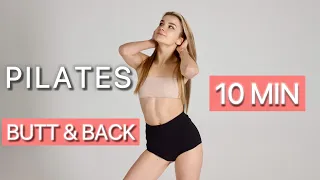 10 min PILATES workout for BACK & BUTT | fix posture | healthy backbone | round butt exercises