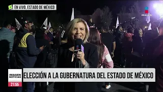 Simpatizantes de Morena esperan el arribo de Delfina Gómez | Elecciones 2023 | Imagen Noticias