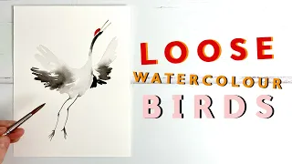 How To Paint A Loose Watercolour Japanese Crane