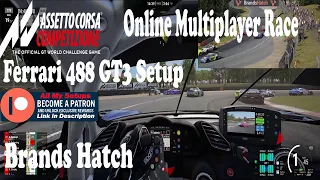 Assetto Corsa Competizione - ACC Online Multiplayer Race - Ferrari 488 GT3 Setup at Brands Hatch