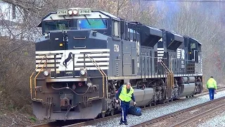 NS 73X Idling, Crew Change, And Departure