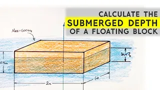 Worked Example | Calculate Submerged Depth of a Floating Block | Buoyancy