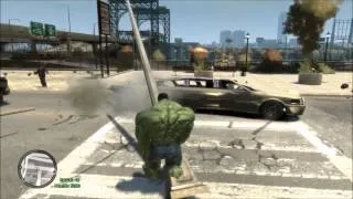 Aggressive Hulk - Gameplay Grand Theft Auto 4  Hulk Script Mod. (Gta IV)