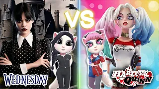 My talking Angela 2 | ADDAMS | Wednesday VS Harley Quinn | cosplay