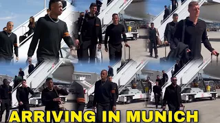 Arrival✅ Real Madrid players Courtois, Vinicius, Arda Guler, Militao, Bellingham arrives in Munich