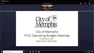 City of Memphis FY22 Operating Budget Hearings May 6 2021