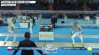 2019 240 T32 01 M S Individual Cadets Torun POL WCH BLUE HUMEN UKR vs HRYCIUK  POL