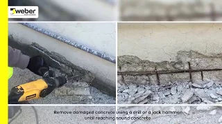 Durable repair of damaged concrete with exposed steel
