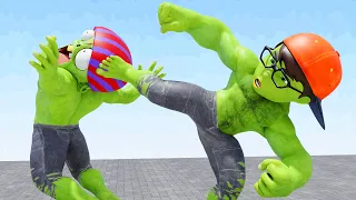 Nick and Tani's Bottle Spin Game vs. Team Zombie, Nickhulk fights ZombieHulk to protect Tani