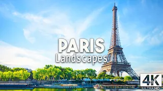 Flying over Paris (4k uhd) - Peaceful Music With Stunning Beautiful Nature To Relax While Waiting