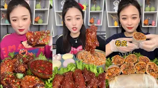 ASMR MUKBANG CHINESE SPICY EATING SHOW.[MZG eat@ #asmr #yummy#food#eating#spicy#beef #pork#154