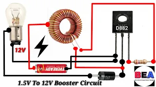 How to Make 1.5 Volt To 12 Volt  Step Up Voltage Booster Circuit//@BrothersExperimentAssam