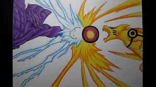 How to draw Susanoo vs Kurama - Naruto (414)