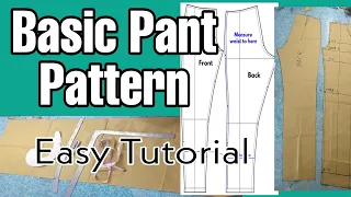 How to make basic trousers pattern (paano gumawa pant pattern) by: madamlods