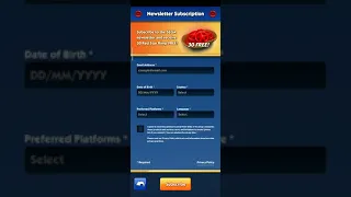 Newsletter subscription in Sonic dash 2