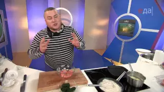 Семга гриль с креветочным соусом