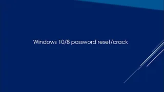 Windows 10/8 password reset / crack #tutorial