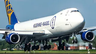 BOEING 747 LANDING at AMSTERDAM SCHIPHOL - B747-400 & B747-8F (4K)