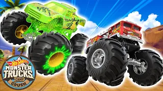 Hot Wheels Monster Trucks Take On Wild Courses at Camp Crush! 💥