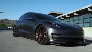 Tesla Model 3 on Brixton Forged RF7 Wheels and Full Vorsteiner Kit