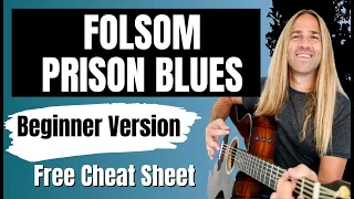 Folsom Prison Blues - Johnny Cash - BEGINNER Guitar Lesson