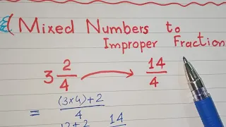 How to Convert Mixed Numbers into Improper Fractions || MathOguide