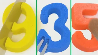 8 Ways To Destroy Kinetic SAND Color Numbers - Very Satisfying ASMR