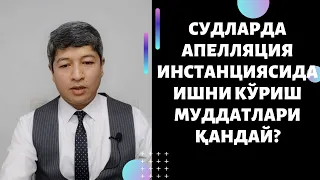 Судларда апелляция инстанциясида ишни кўриш муддатлари қандай?