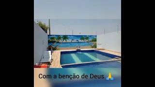 pintura, decoração em Beira de piscina  ! #artes #desenhos