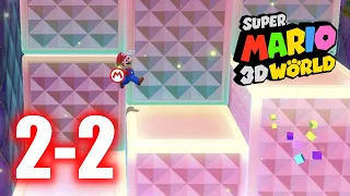 Super Mario 3D World - 2-2 Puffprod Peaks - All Stars & Stamp 100% Gameplay Walkthrough