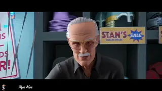 Spiderman into the Spider Verse. Stan Lee Scene