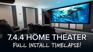 KILLER 7.4.4 Home Theater Tour w/ Full Install TIMELAPSE | JVC, JL Audio In-Wall Subs, Revel