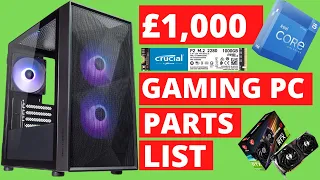 £1,000 Gaming PC Build Parts List - Intel 12400f and RTX 3060