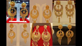 Light weight Gold Earrings Chandbali Kanbala Tops designs with WEIGHT 2023 | Fancy Bridal daily use