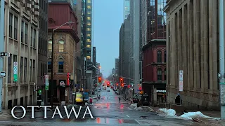 Walking in the Rain in Ottawa, Canada | City Ambience