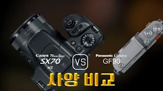 Canon PowerShot SX70 HS 와 Panasonic Lumix GF90 의 사양 비교