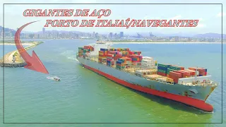 Gigantes De Aço ! Navios de 300m  Em Itajaí/Navegantes - Drone 4K - Inscreva-se em Nosso Canal.!!