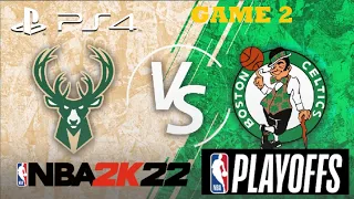 NBA 2K22 BUCKS VS CELTICS PLAYOFFS GAME 2 PS4 GAMEPLAY YEAH!