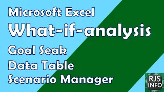 What If analysis tutorial | excel scenario manager & goal seek | Excel Tutoring