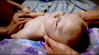 THE WORLDS MOST RELAXED BABY! (Full Body Massage to Treat Torticollis￼) | Dr. Paul