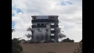 Implosion of Warren Hall at Cal State East Bay in Hayward, CA August 17-2013 PS120