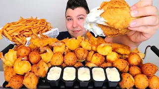 Seafood Feast • Fried Chicken, Fish 'N Chips, Calamari, & Shrimp from Long John Silver's • MUKBANG