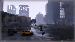 24H in-game time GTA V - Maze Bank Fountain Entrace | Thunder